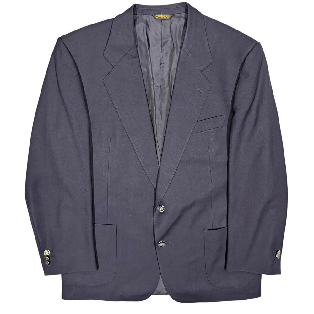 Garverys Cambridge Belair Blazer Patch Pockets Wool Sport‎ Coat England Blue 44R